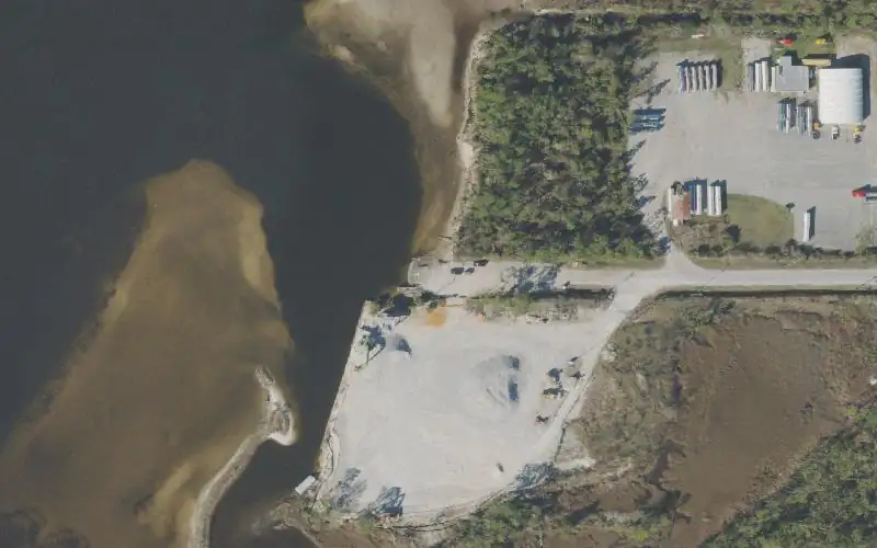 Aerial photo of the area around McKenzie Road Public Boat Ramp, Bay County