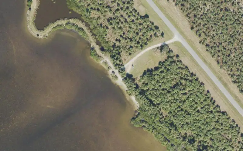 Aerial photo of the area around Merritt Island National Wildlife Refuge - Radar Tower Paddlecraft Access Point, Brevard County