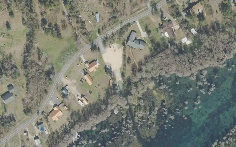 Aerial photo of the area around Merritt's Mill Pond - Hunter Fish Camp Landing Public Boat Ramp, Jackson County