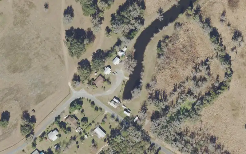Aerial photo of the area around Mike's Fish Camp, Marion County