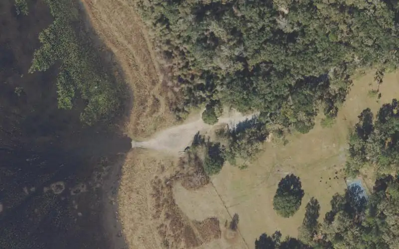 Aerial photo of the area around Miller Landing Canoe Launch, Leon County