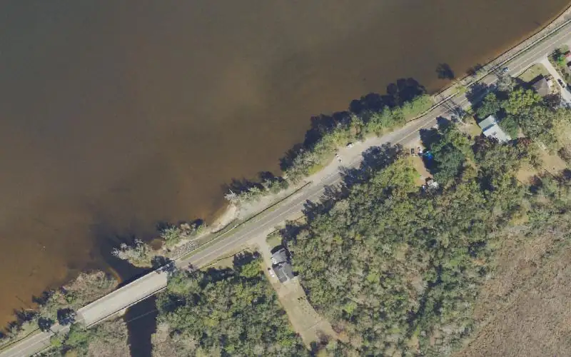 Aerial photo of the area around Millview Roadside Paddlecraft Launch, Escambia County