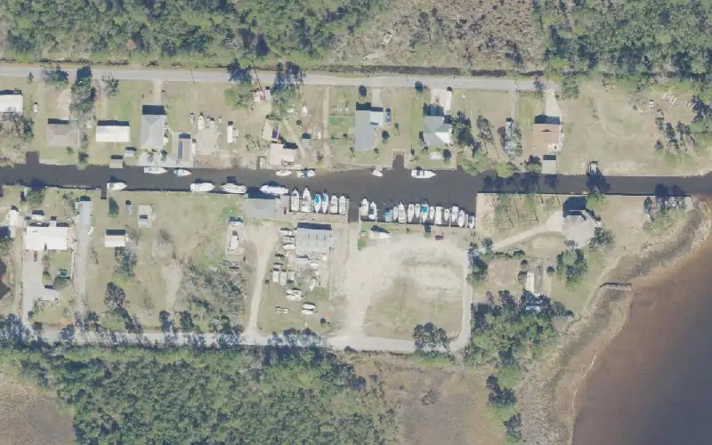Aerial photo of the area around Milton Marina Bayside, Santa Rosa County