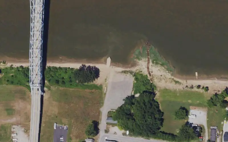Aerial photo of the area around Milton Ramp, Trimble County