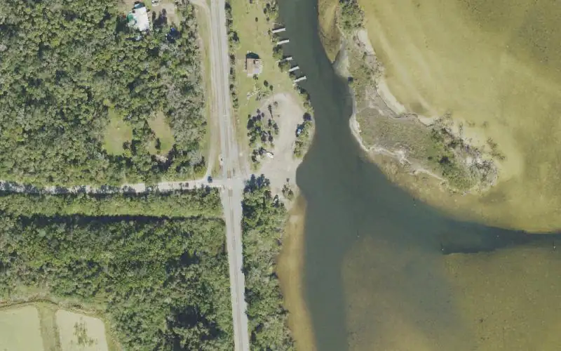 Aerial photo of the area around Mims Non-Motorized Boat Launch, Brevard County