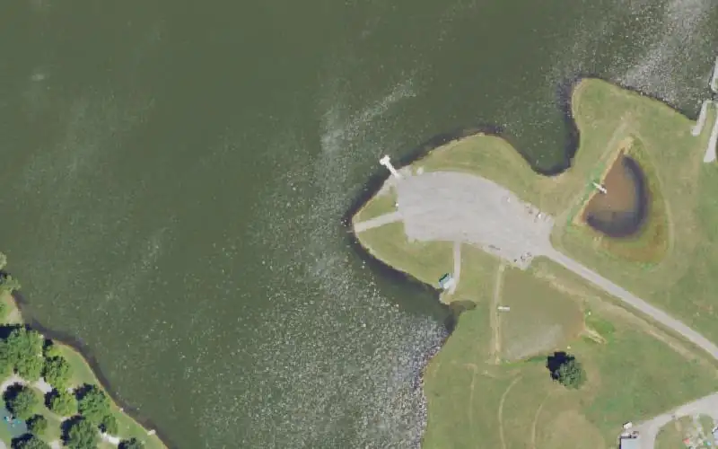 Aerial photo of the area around Moffitt Lake Ramp, Union County