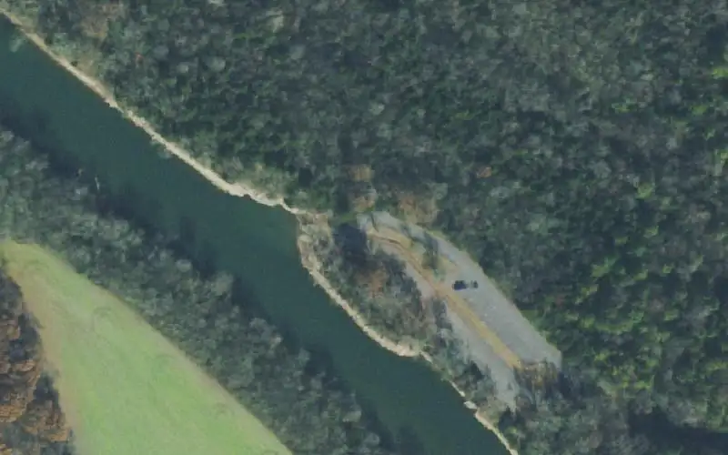 Aerial photo of the area around Mona Boat Ramp, Rutherford County