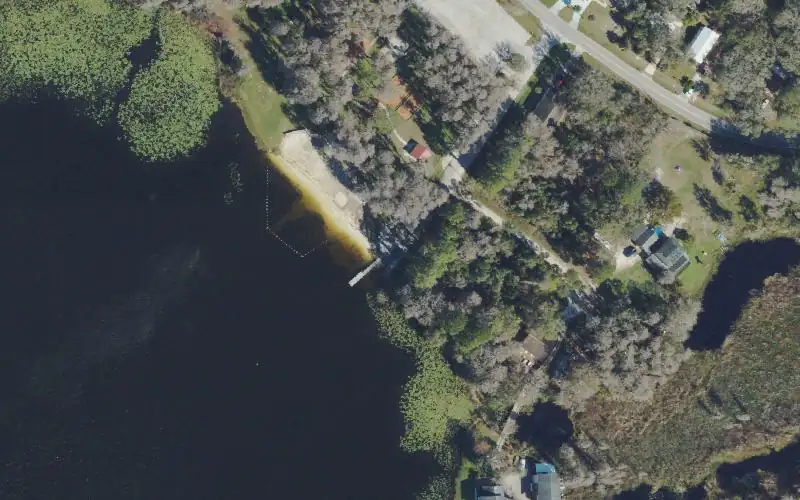 Aerial photo of the area around Moon Lake Park (Small Boats), Pasco County