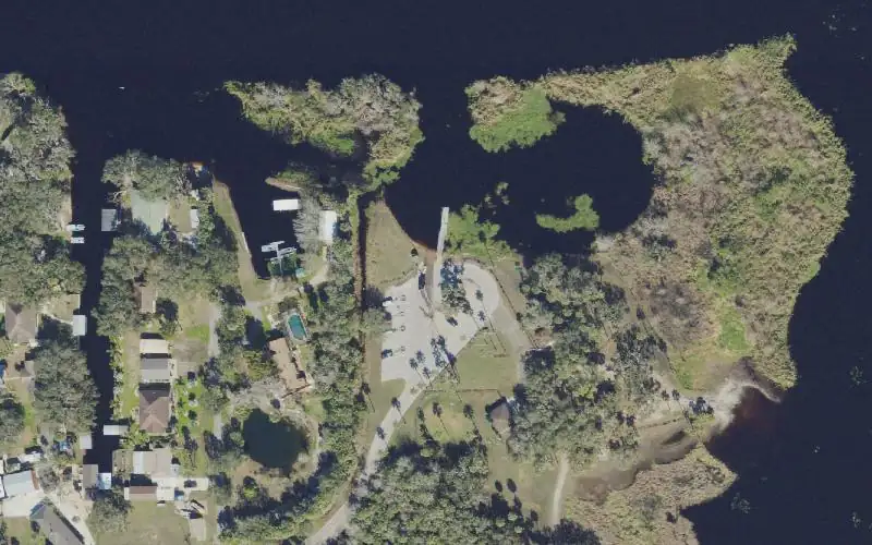 Aerial photo of the area around Mullet Lake Park Boat Ramp, Seminole County