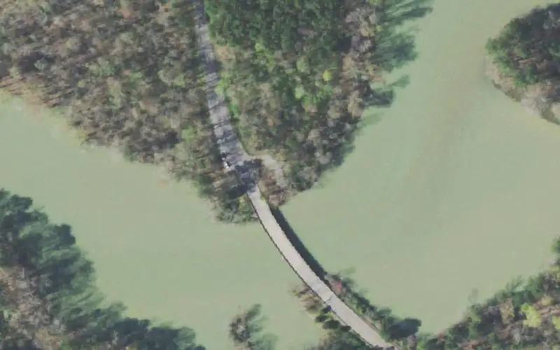 Aerial photo of the area around N Mouse Creek, McMinn County