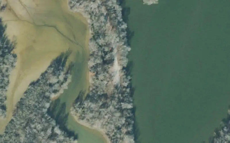 Aerial photo of the area around Nix Landing Access Area, Benton County