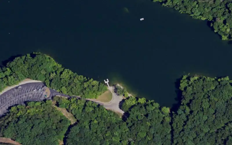 Aerial photo of the area around Nolin Dam Ramp, Edmonson County