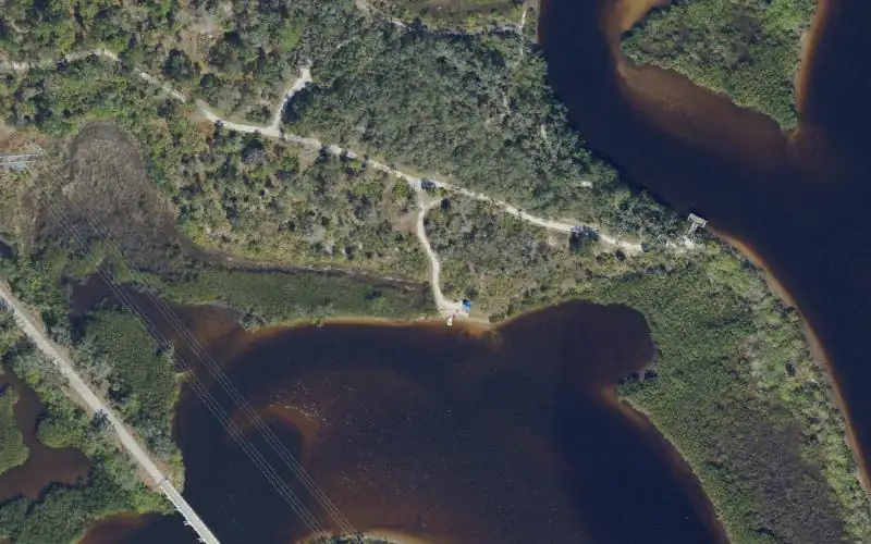 Aerial photo of the area around North Anclote River Nature Park - Kayak Access West, Pinellas County