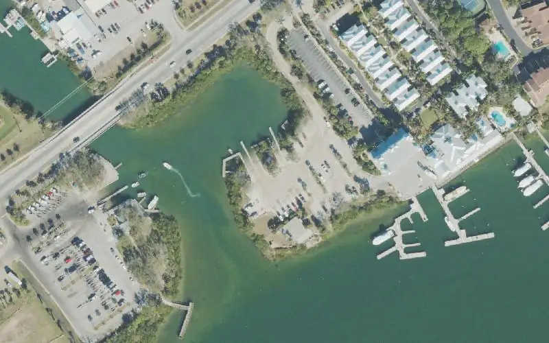 Aerial photo of the area around North Causeway Boat Ramp (East), Volusia County