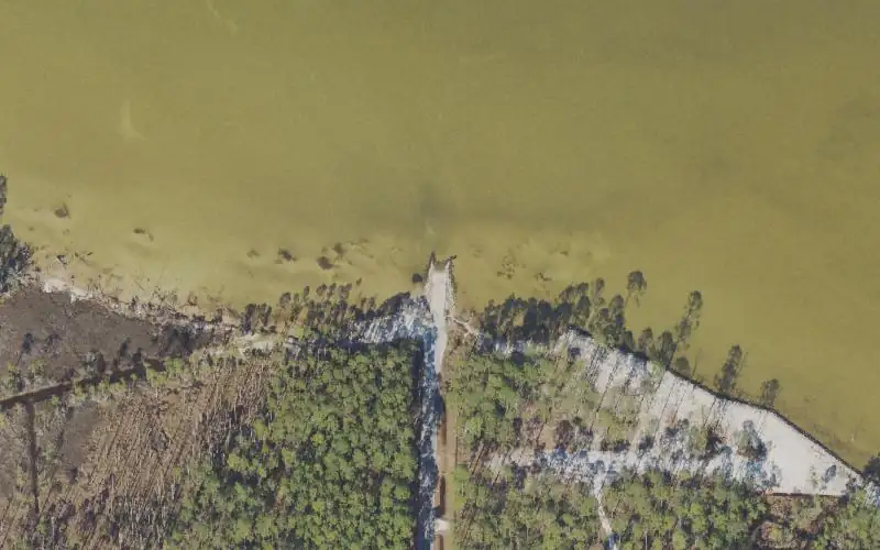 Aerial photo of the area around North County Highway 393 Boat Launch, Walton County