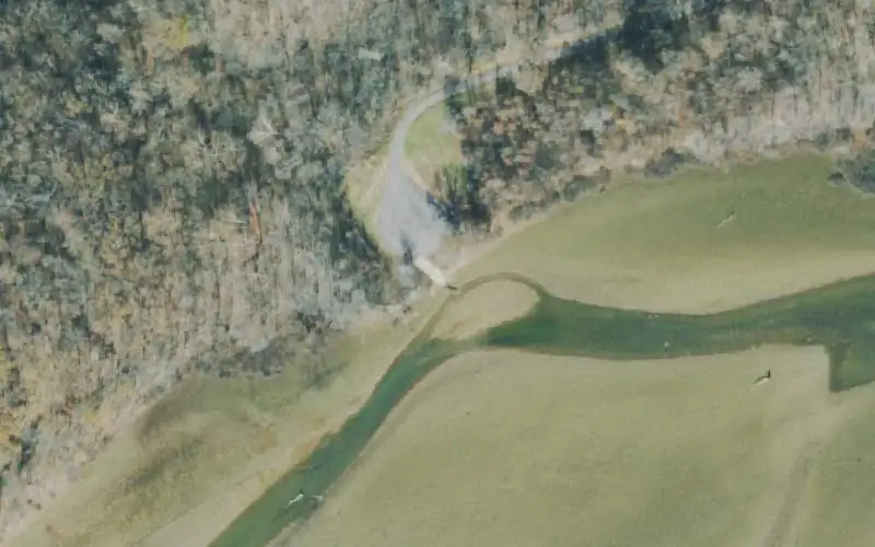 Aerial photo of the area around North Cross Creek, Stewart County