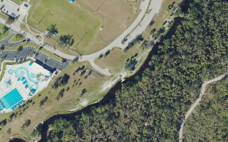 Aerial photo of the area around North Port Blueways - Butler Park - Kayak Dock, Sarasota County