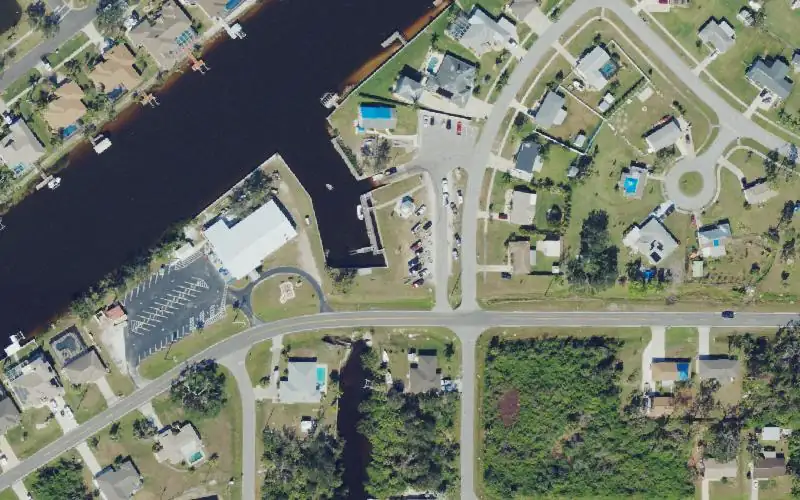 Aerial photo of the area around North Port Blueways - North Port Marina Park - Kayak Launch Dock, Sarasota County