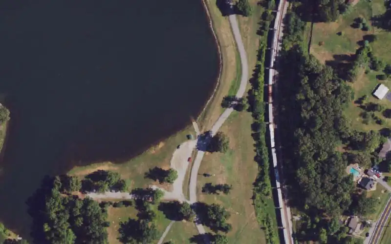 Aerial photo of the area around Nortonville City Lake Ramp, Hopkins County