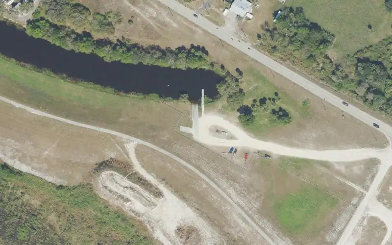Aerial photo of the area around Nubbin Slough Rim Canal Boat Ramp, Okeechobee County