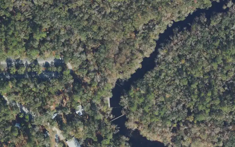 Aerial photo of the area around O'Leno State Park Canoe Launch, Columbia County