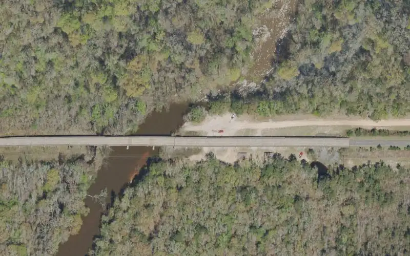 Aerial photo of the area around Oak Grove Park, Okaloosa County