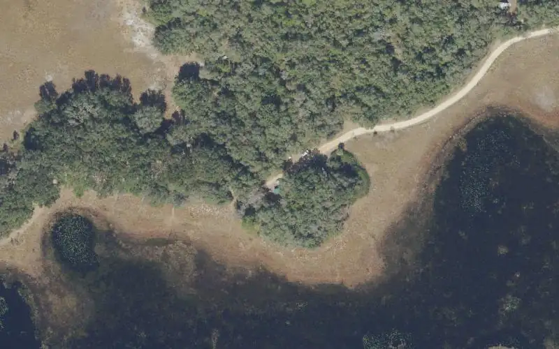 Aerial photo of the area around Ocala National Forest - Hopkins Prairie Campground Canoe Access, Marion County