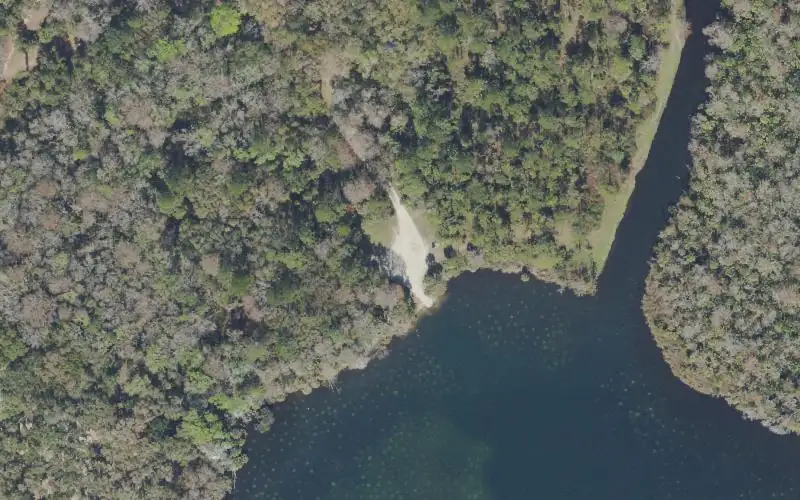 Aerial photo of the area around Ocala National Forest - Salt Springs Recreation Area Unimproved Boat Ramp, Marion County