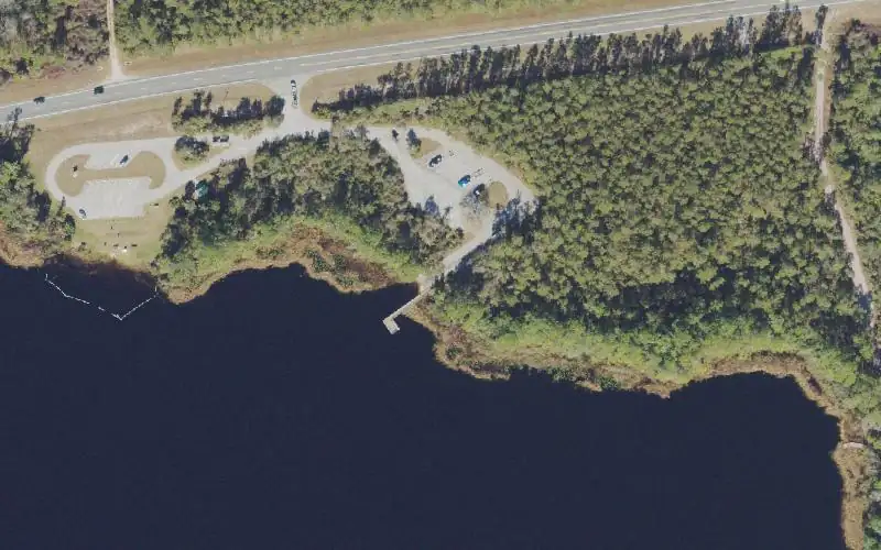 Aerial photo of the area around Ocala National Forest - Wildcat Lake Recreation Area Boat Ramp, Lake County