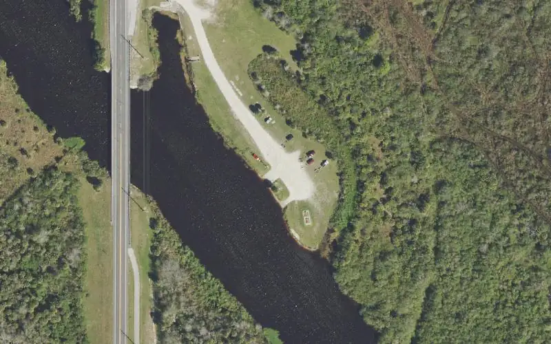Aerial photo of the area around Old Sportsman's Village, Glades County