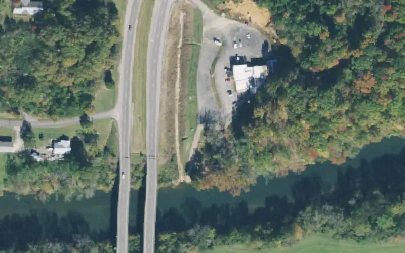 Aerial photo of the area around Old VFW Access, Warren County