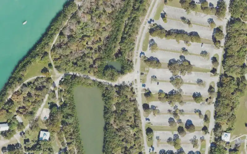 Aerial photo of the area around Oleta River State Park - Parking Lot 6 Paddlecraft Access, Miami-Dade County