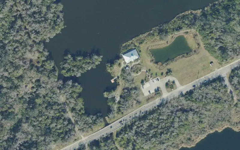 Aerial photo of the area around Ormond Beach Central Park - Discovery Center Kayak Launch Dock, Volusia County
