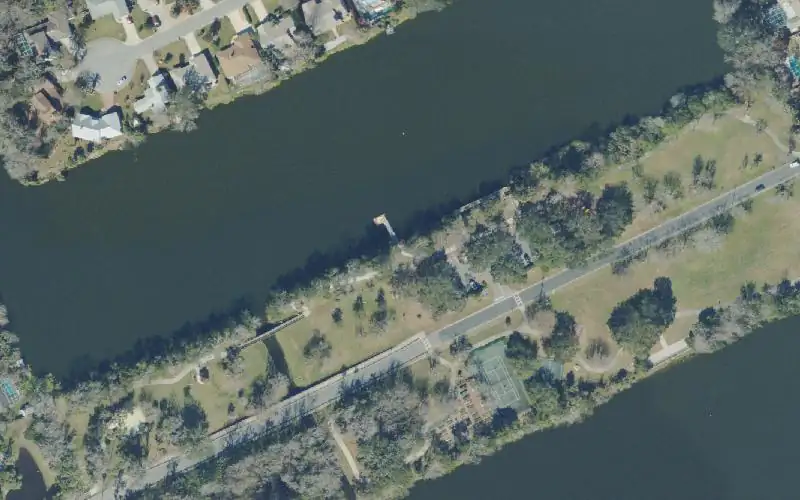 Aerial photo of the area around Ormond Beach Central Park - Hammock Lane Kayak Launch Dock, Volusia County