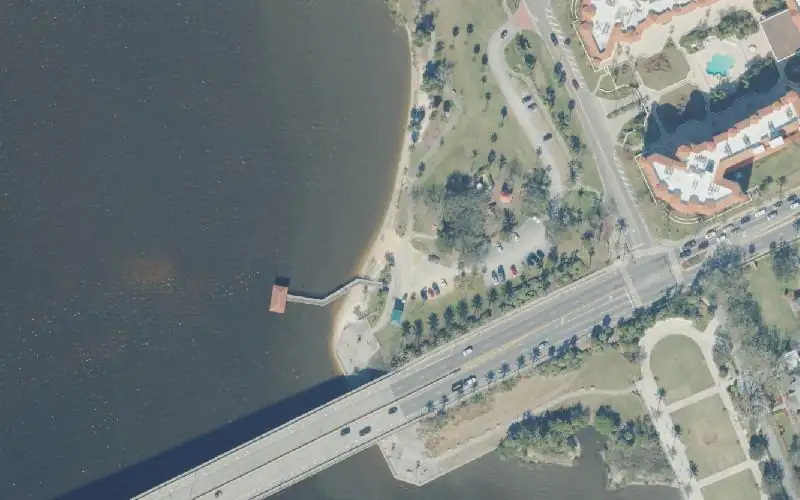 Aerial photo of the area around Ormond Beach Fortunato Park Non-Motorized Boat Launch, Volusia County