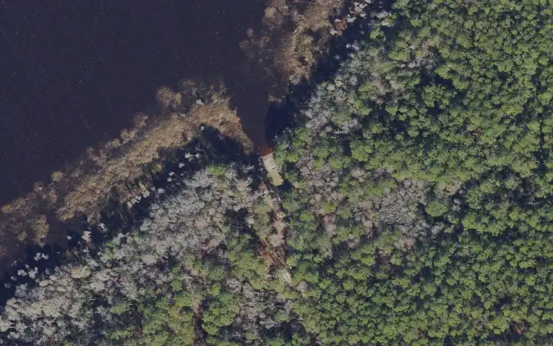 Aerial photo of the area around Osceola National Forest - The Landings Group Camp Area Canoe Launch (Registered Campers Only), Baker County