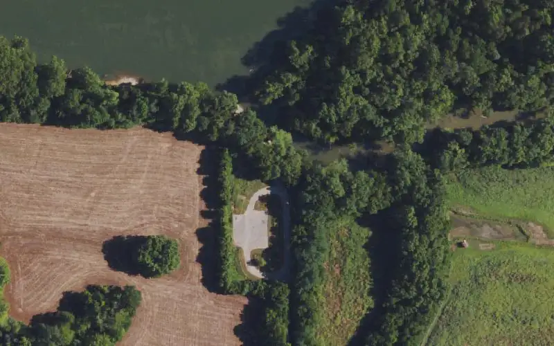 Aerial photo of the area around Paint Lick Ramp, Garrard County