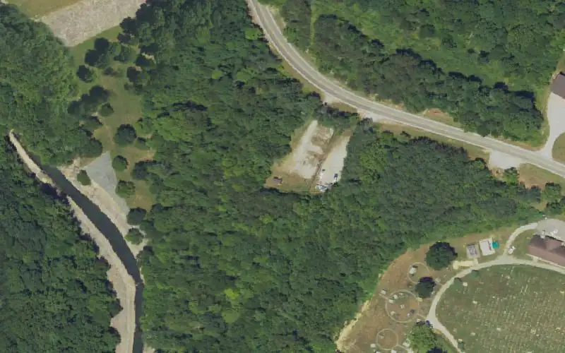 Aerial photo of the area around Paintsville Tailwater, Johnson County