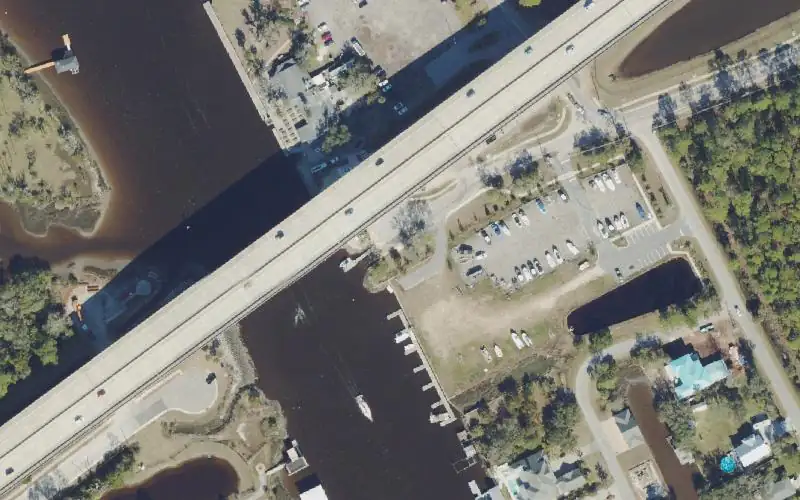 Aerial photo of the area around Palm Valley Public Landing, St. Johns County