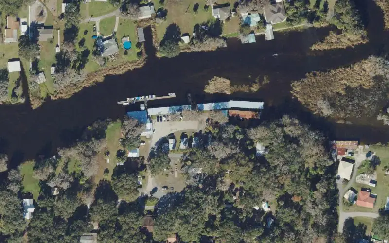 Aerial photo of the area around Pana Vista Lodge, Sumter County
