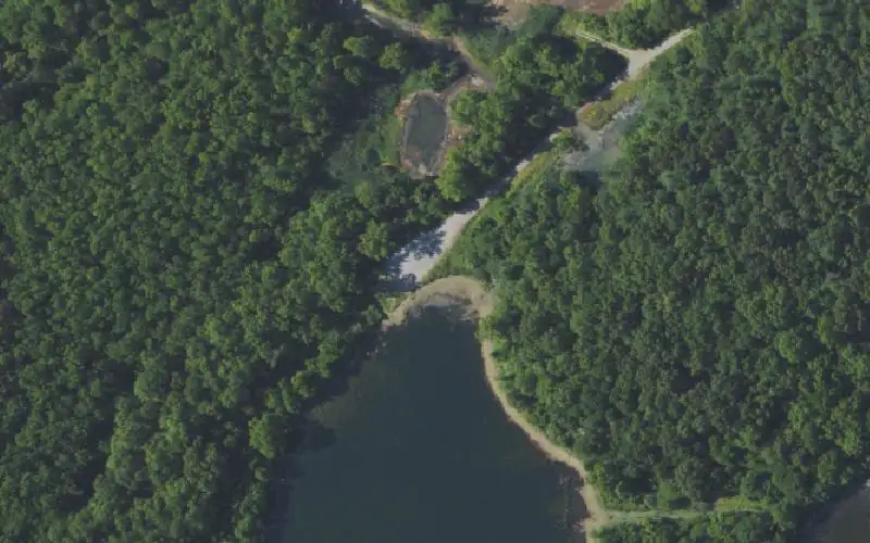 Aerial photo of the area around Panther Lake Ramp, Ohio County