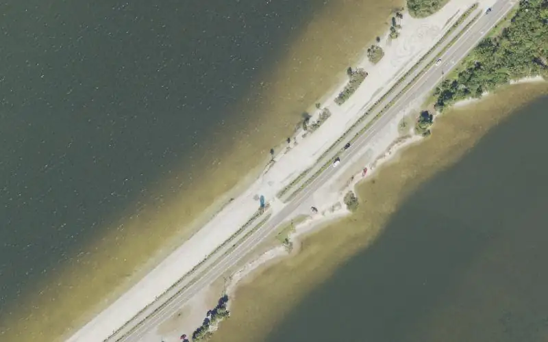 Aerial photo of the area around Parrish Park - Max Brewer Parkway - Paddlecraft Beach North , Brevard County