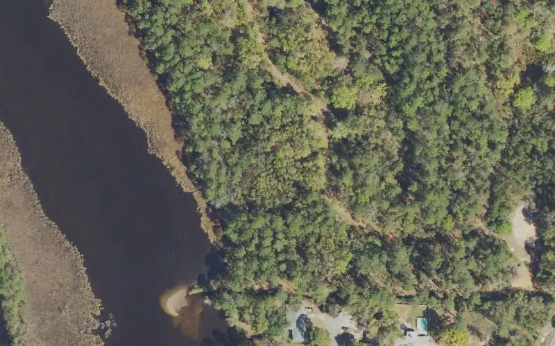 Aerial photo of the area around Perdido Bay Public Boat Ramp, Escambia County