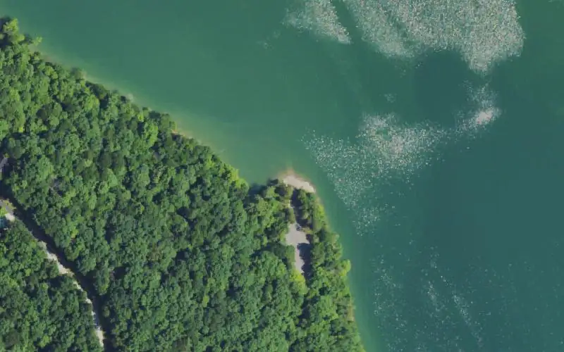 Aerial photo of the area around Phipps Ramp, Wayne County
