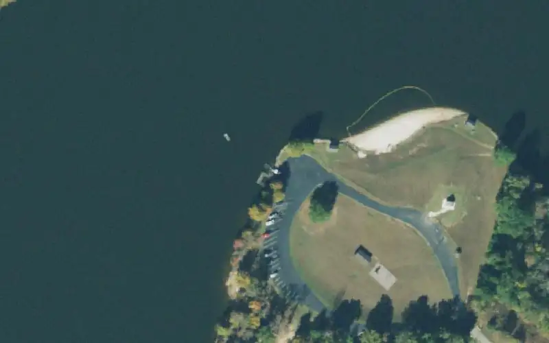 Aerial photo of the area around Pine Lake, Henderson County