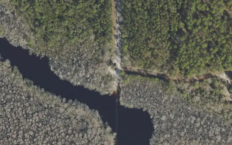 Aerial photo of the area around Pine Log Landing Public Boat Ramp, Washington County