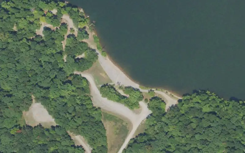 Aerial photo of the area around Pisgah Bay Ramp, Lyon County