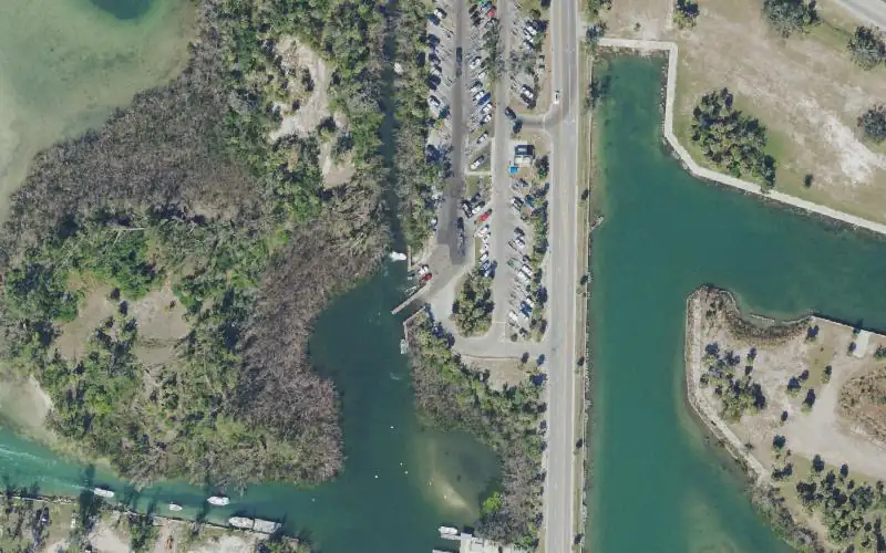 Aerial photo of the area around Placida Park Boat Ramp, Charlotte County