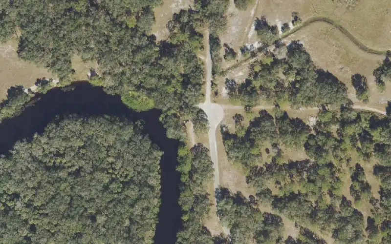 Aerial photo of the area around Platt's Bluff Public Boat Ramp, Okeechobee County