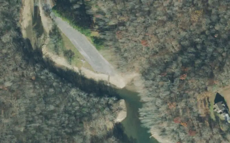 Aerial photo of the area around Pleasant Grove Boat Ramp, Franklin County